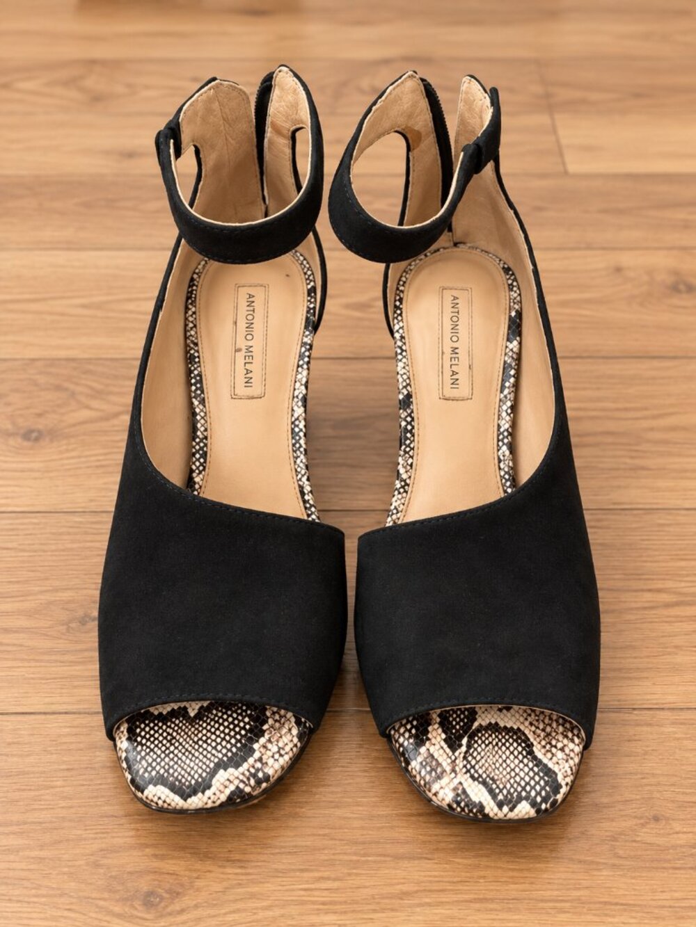 Antonio Melani Snake Print Block Heel Sandals Size 6M